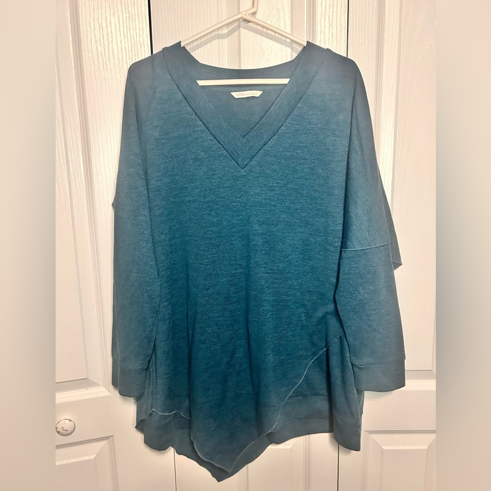 Soft Surroundings Madison Asymmetrical Cape Pull Over V-Neck Tunic Sweater XL